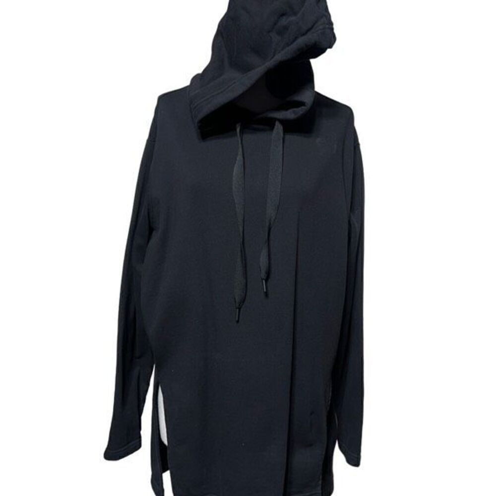 Athleta Black Long Sleeve Fleece Hooded Shirt Dress Hoodie Dress Size Small